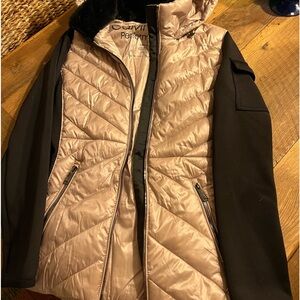 Calvin Klein Performance puffer jacket. Size 6. Rose gold and black color.